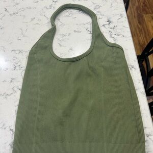 Green Ribbed Tote Bag